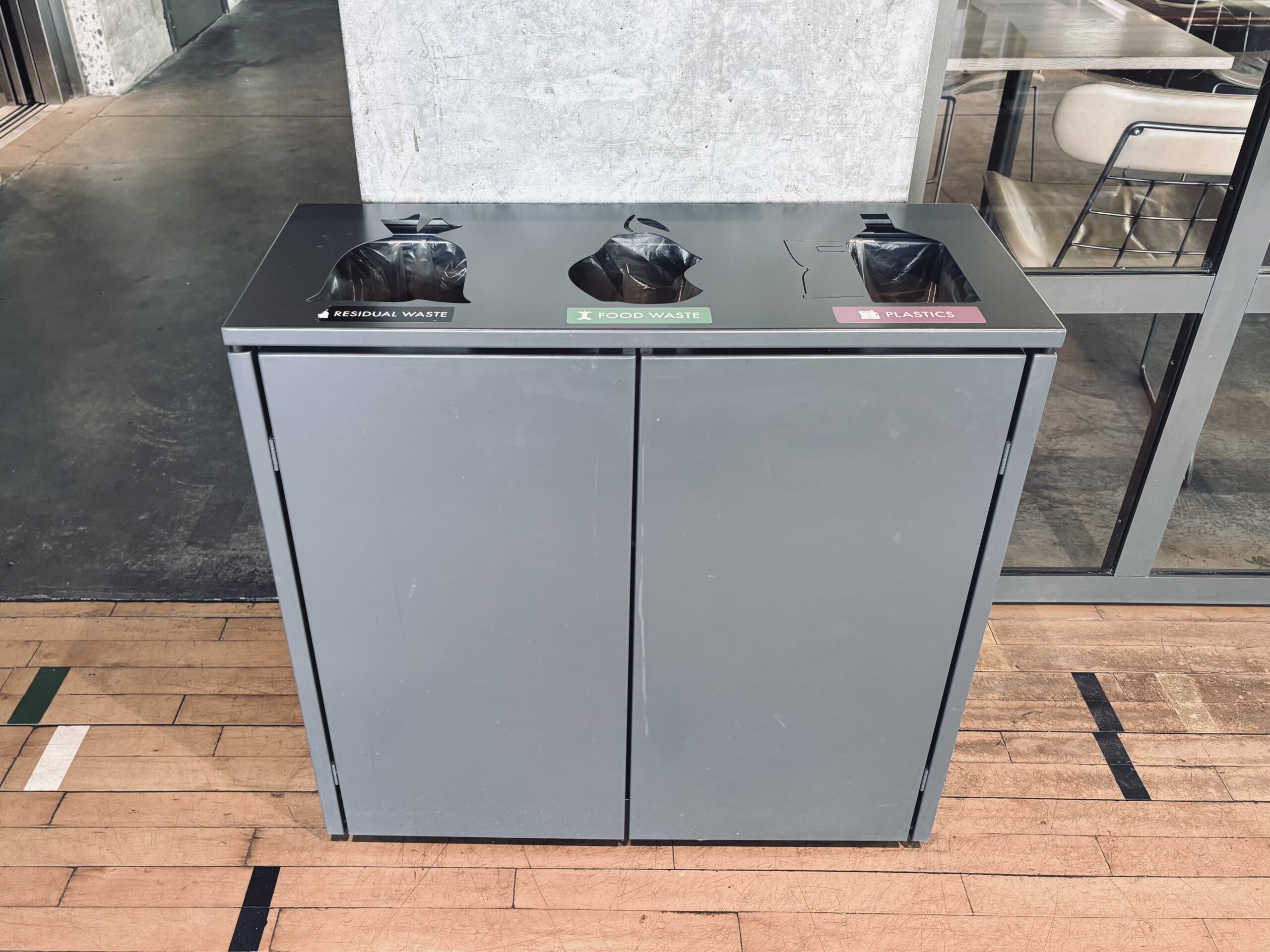 indendørs affaldssorteringssystem 3 fraktioner